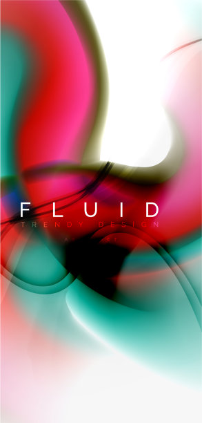 颜色流动波浪时尚液体设计模板图片下载