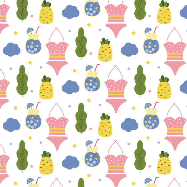 夏季图案与粉红色泳衣图片下载