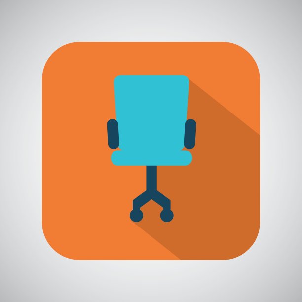 椅子蓝色的轮子蓝色的橙色背景图片下载