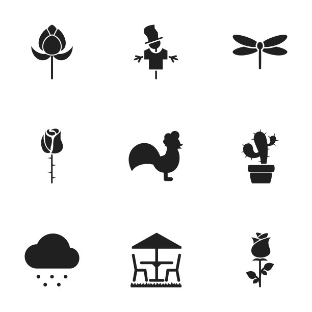 一套9可编辑的园艺图标包括图片下载