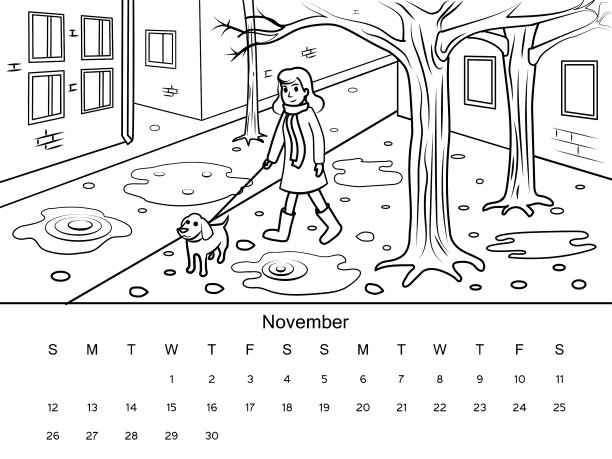 带着色书的日历图片下载