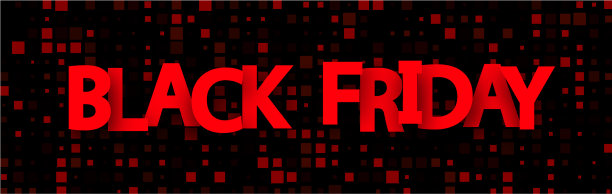 黑色星期五销售红色几何促销横幅图片下载
