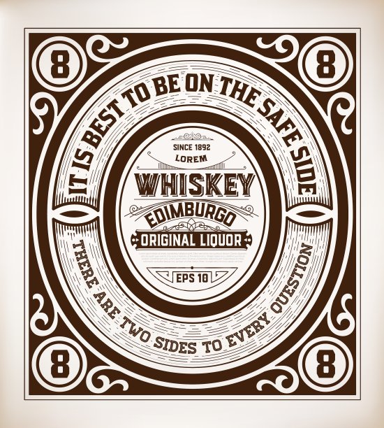 复古的威士忌标签图片下载