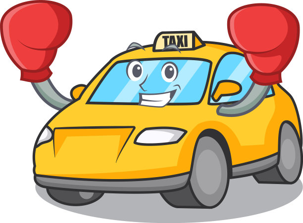 拳击出租车卡通人物风格图片下载