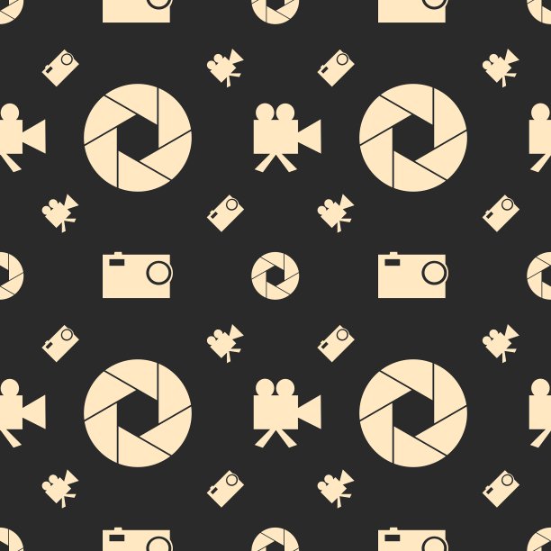照片和摄像机平面图标无缝模式图片下载