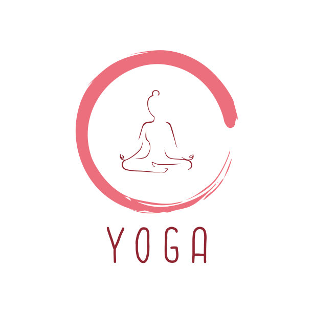 瑜伽标志与禅宗图标设计图片下载