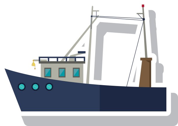 孤立渔船设计图片下载