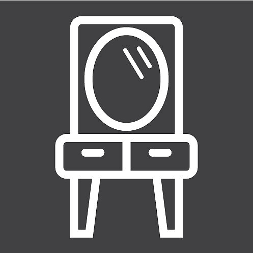 镜子与桌子线图标家具内部图片下载