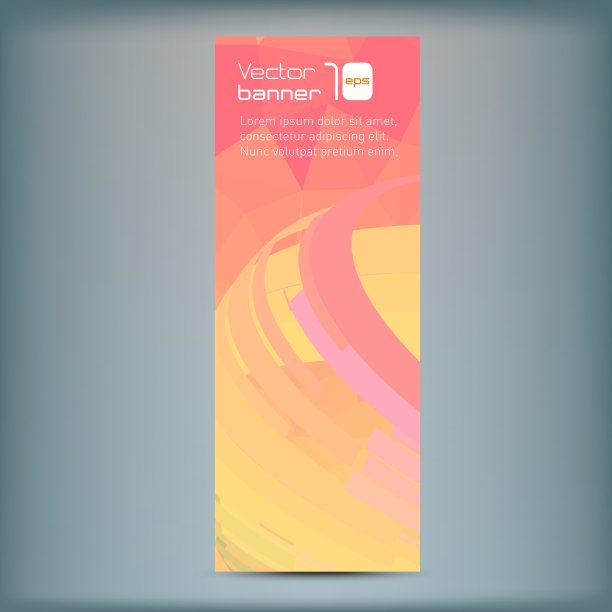 带有圆形线条的现代旗帜图片下载