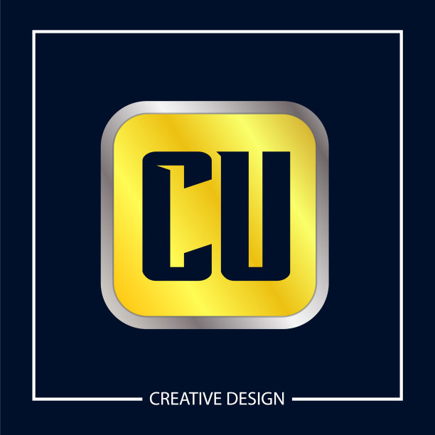 首字母CU logo模板设计图片下载