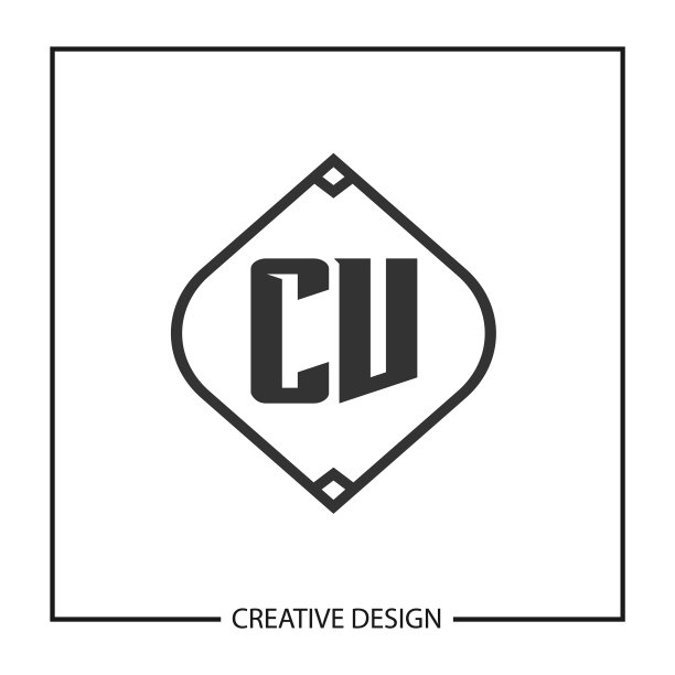 首字母CV标志模板设计图片下载