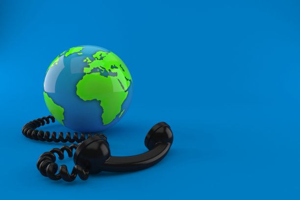 世界与电话听筒图片下载