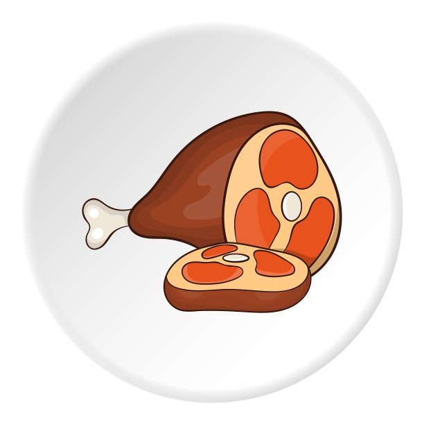 肉图标平面风格图片下载