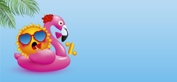 零设计的太阳火烈鸟充气图片下载