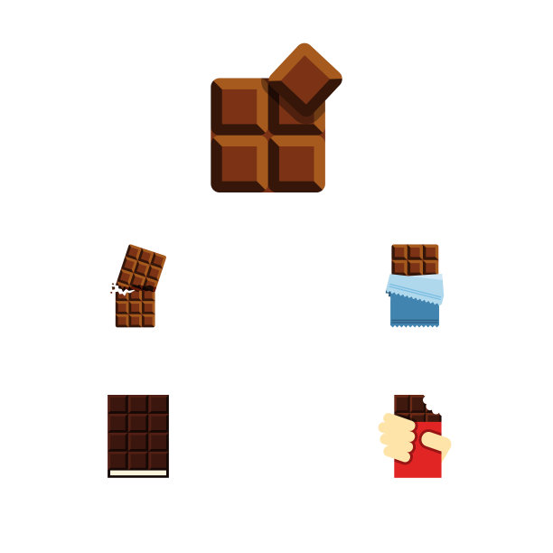 扁平图标甜套可可形状的盒甜点图片下载