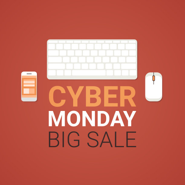 网络星期一大促销海报与电脑鼠标图片下载