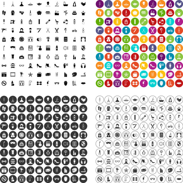 100美妆图标设置变体图片下载