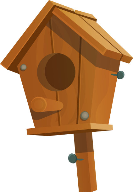 卡通鸟笼孤立的白色背景图片下载