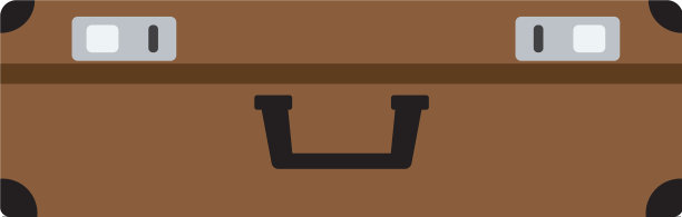 手提箱侧视图，单色图片下载