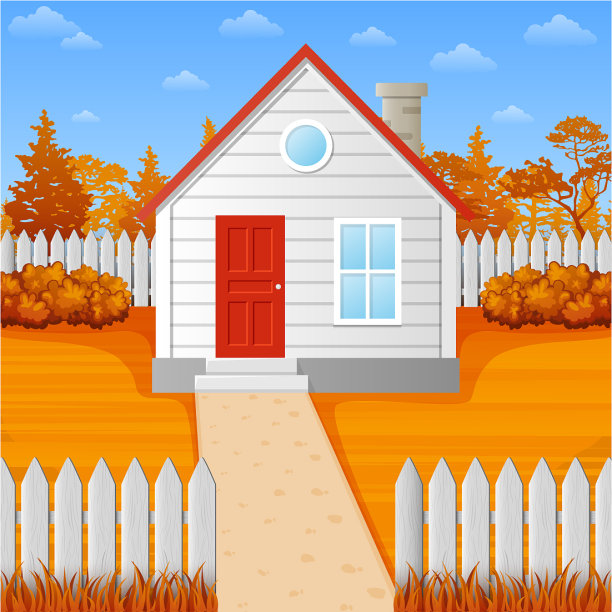 秋季卡通木屋图片下载