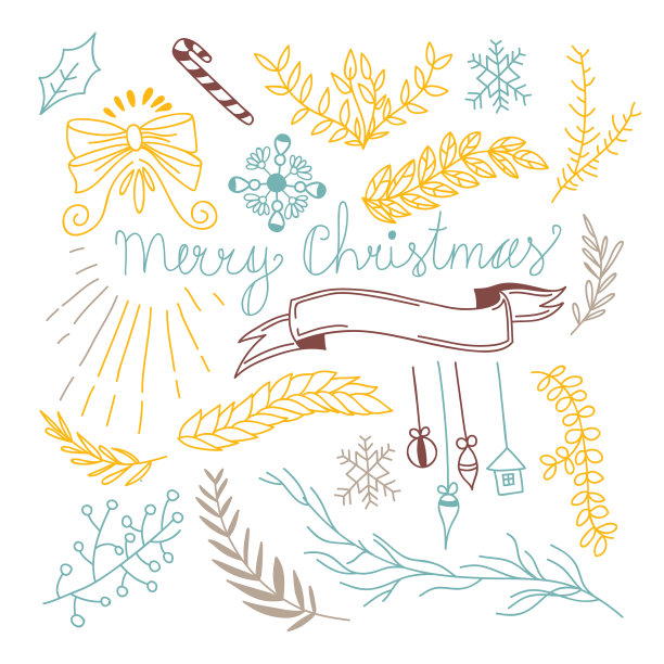 圣诞贺卡设计涂鸦图片下载