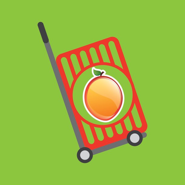 手推车店水蜜桃水果图片下载