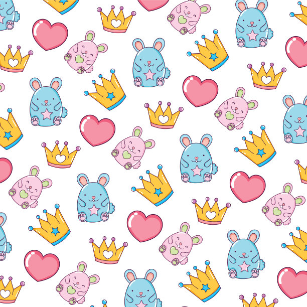 金属冠，心脏和小鼠背景图片下载