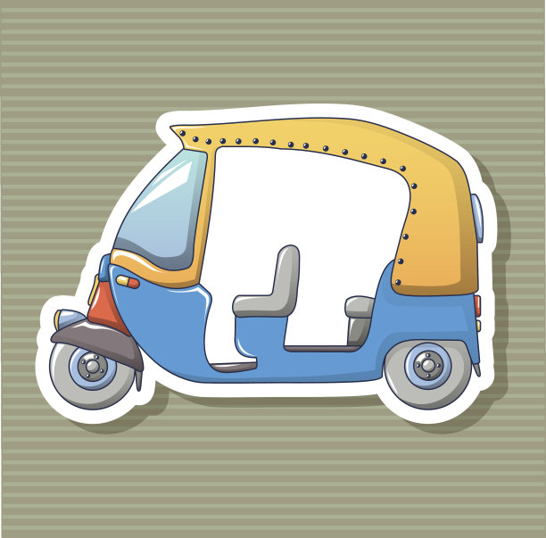 嘟嘟车贴纸图标卡通风格图片下载