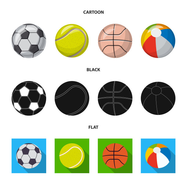 运动和球的标志设置图片下载