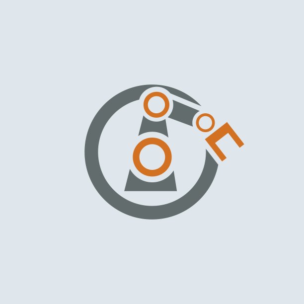 灰橙色自动化圆形图标图片下载