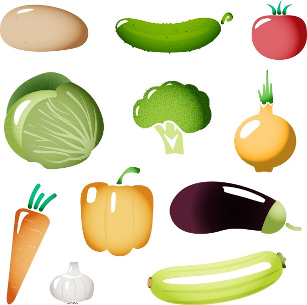 程式化的简单塑料蔬菜图标图片下载