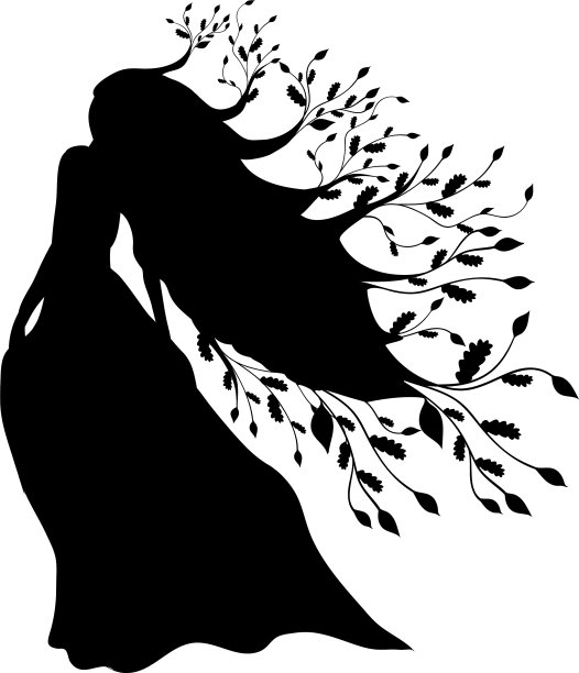 森林中的仙女剪影古代神话图片下载