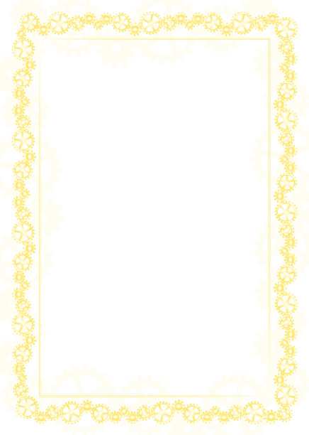 黄色框架和边框带有齿轮式机构图片下载