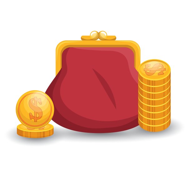 装满金币的存钱袋图片下载