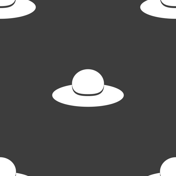 女人帽子图标标志无缝图案上的灰色图片下载