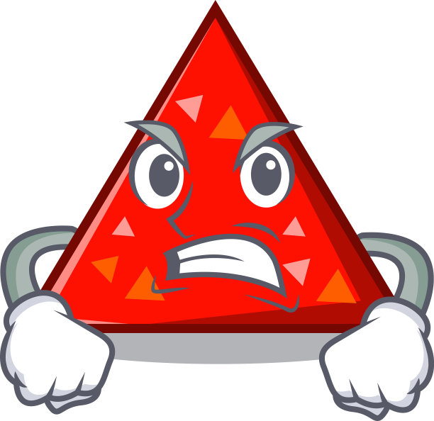卡通风格的愤怒三角天使吉祥物图片下载