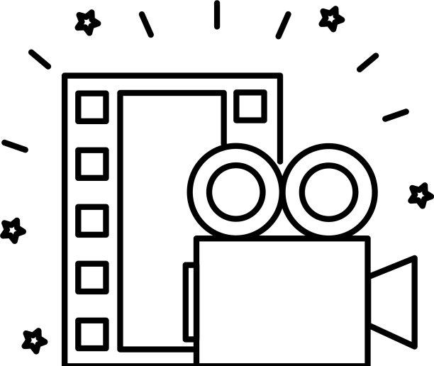 摄像机和电影磁带图标图片下载