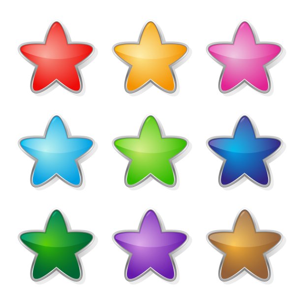 一组彩色的星星图片下载