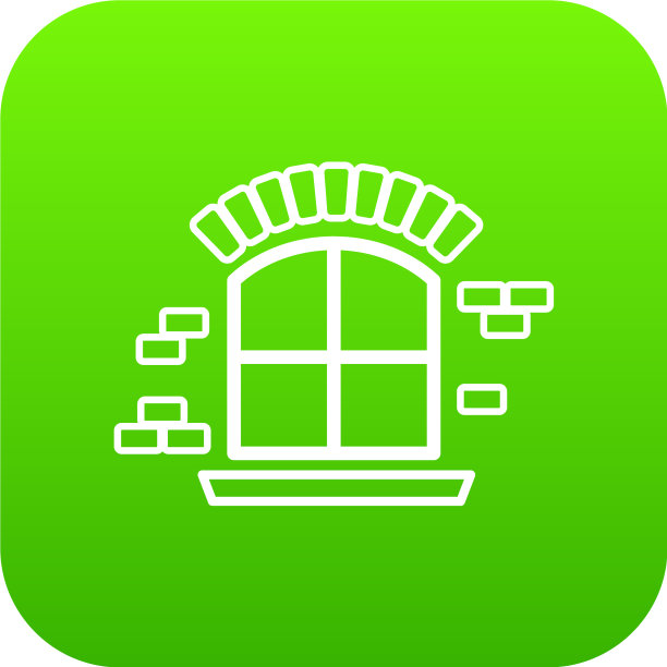 小窗口框图标绿色图片下载