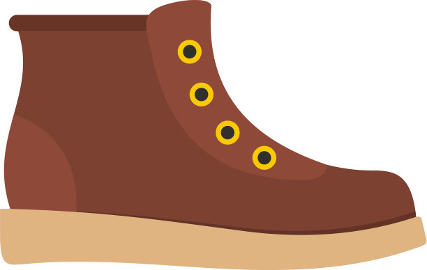 徒步靴图标平图片下载