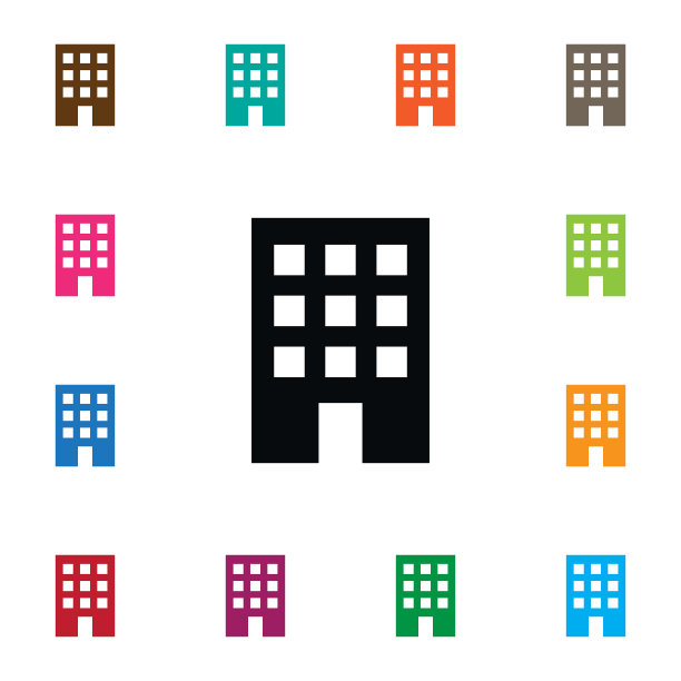 孤立的公寓图标住宅图片下载