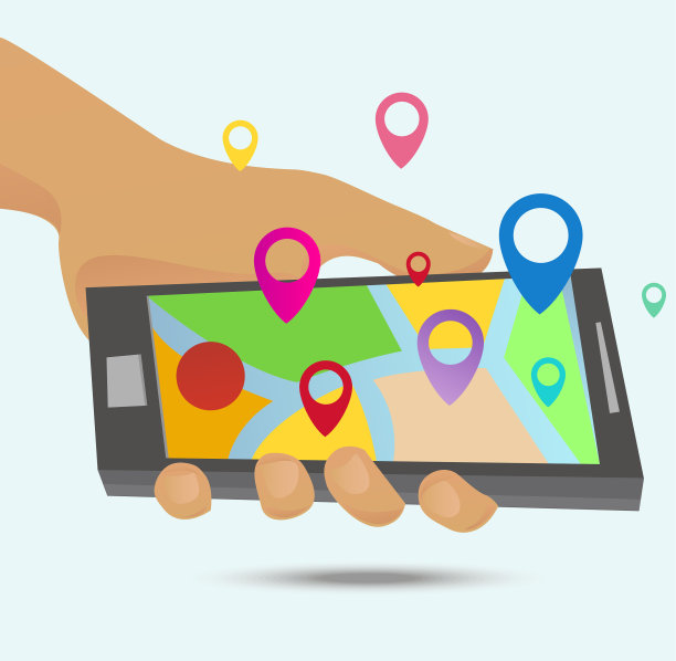 智能手机上的GPS地图图片下载