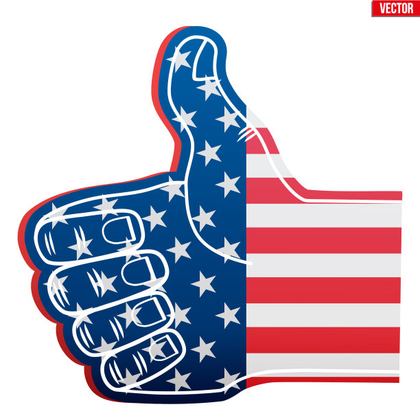 体育迷用泡沫手指像美国国旗图片下载