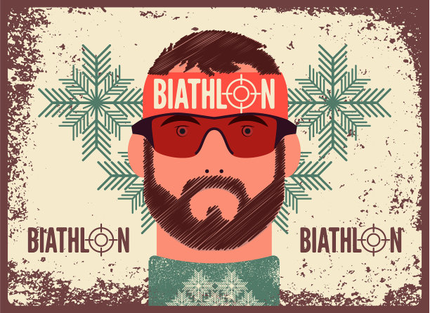 冬季两项排印复古垃圾海报图片下载