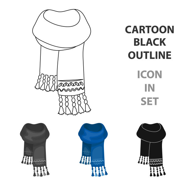 蓝色的毛毡围巾与美丽的图案围巾图片下载