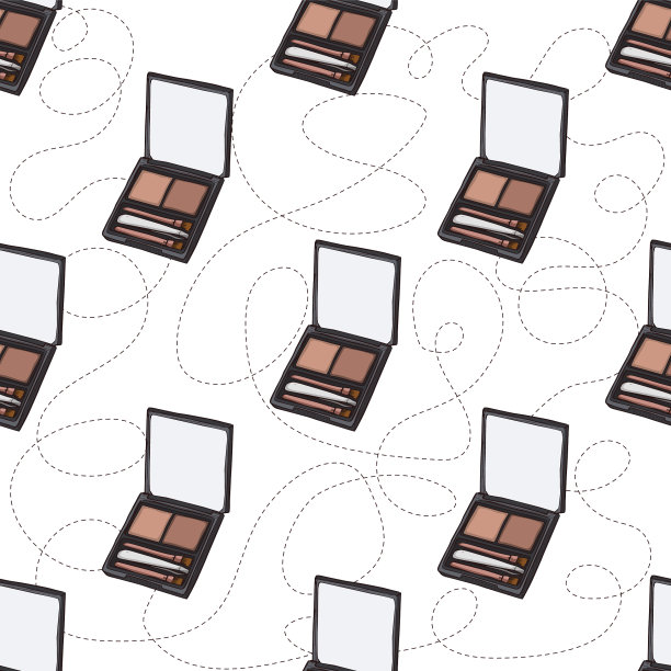无缝图案彩妆套装产品图片下载