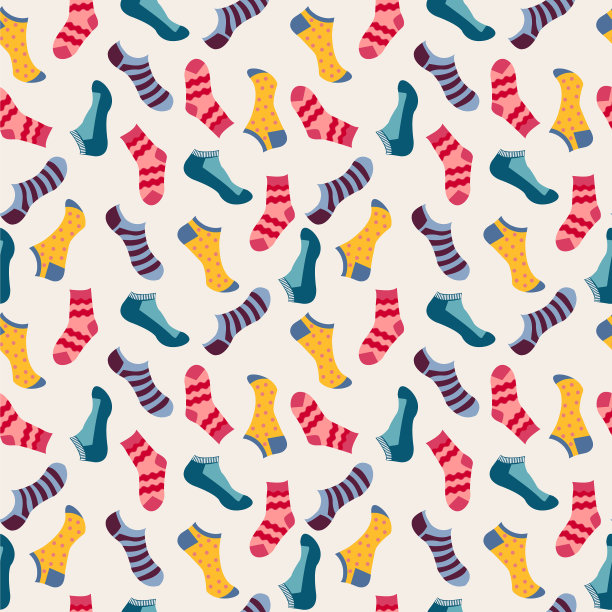 时尚无缝图案与彩色袜子图片下载