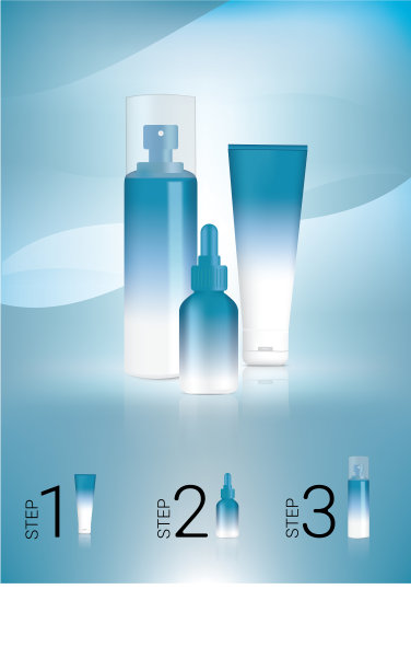 模拟现实的蓝色化妆瓶图片下载