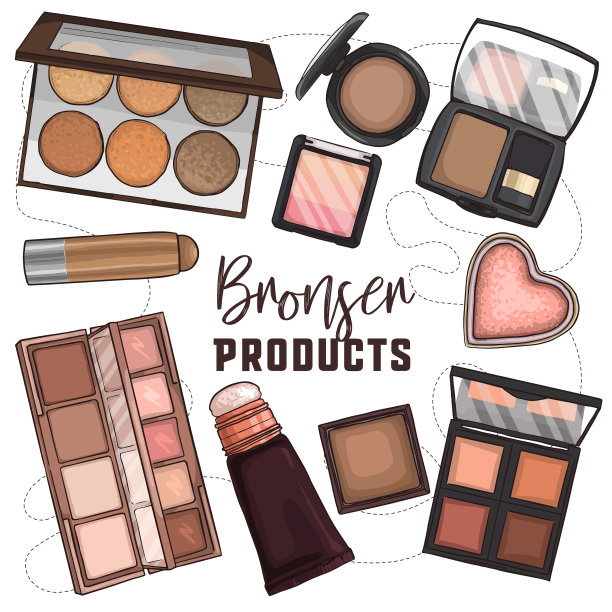 素描一套化妆产品图片下载