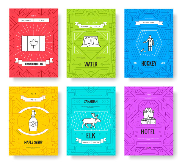 加拿大细线宣传册设国卡图片下载